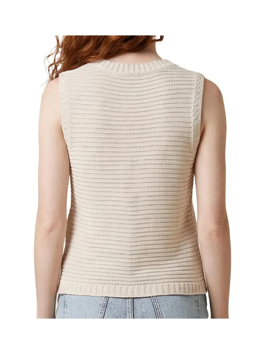 Gilet sans manches ivoire femme Morgan Coton 100% 3