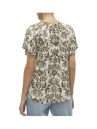 Blouse Blanche/Camel Femme Vero Moda Mima 2