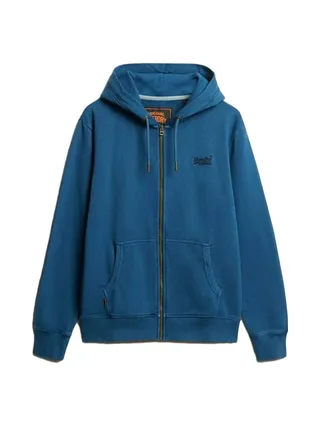Sweat Zippé Bleu Homme Superdry Essential Washed Ziphood 1