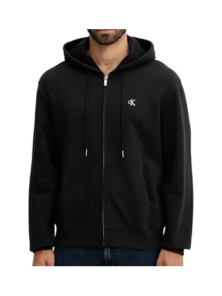 Sweat Zippé Noir Homme Calvin Klein Jeans Terry Monog 1