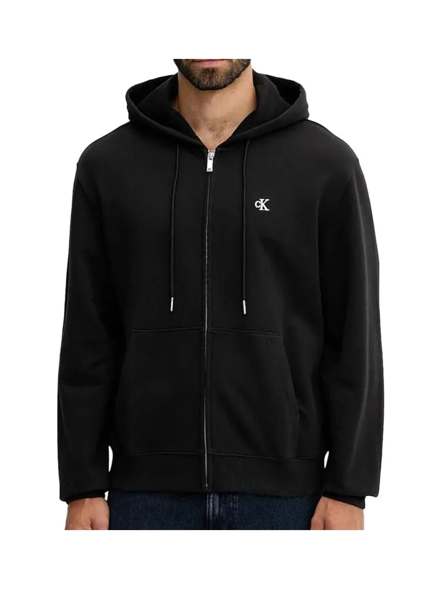 Sweat Zippé Noir Homme Calvin Klein Jeans Terry Monog 2