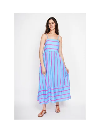 Robe Longue d'Été à Bretelles Rayée 4