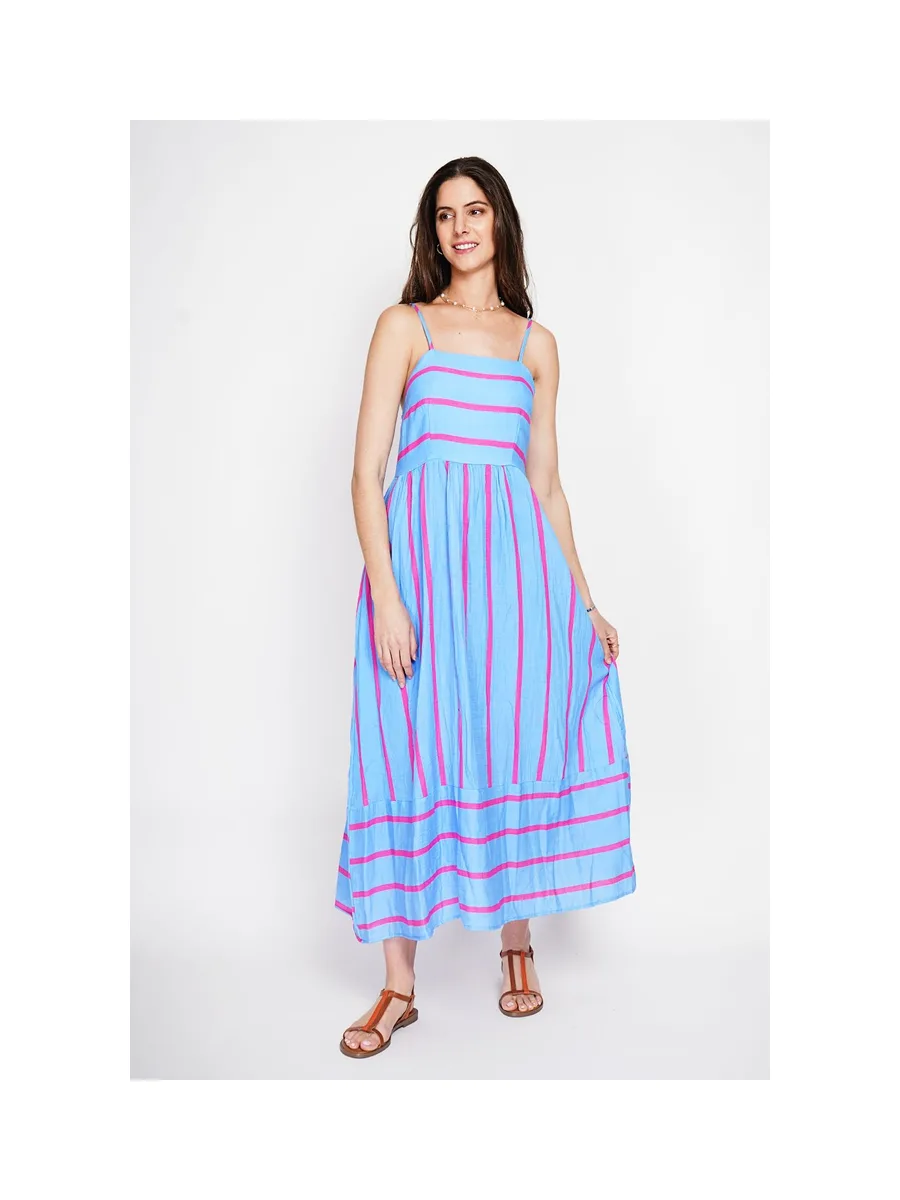 Robe Longue d'Été à Bretelles Rayée 4