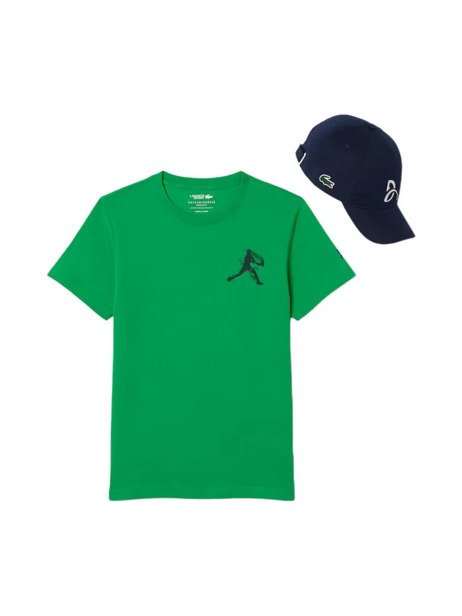 T-Shirt + Casquette Vert Homme Lacoste TH1044 2