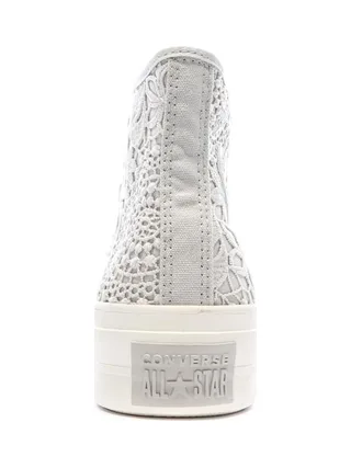 Baskets Grises Dentelle Femme Converse Chuck Taylor All Star Lift 3