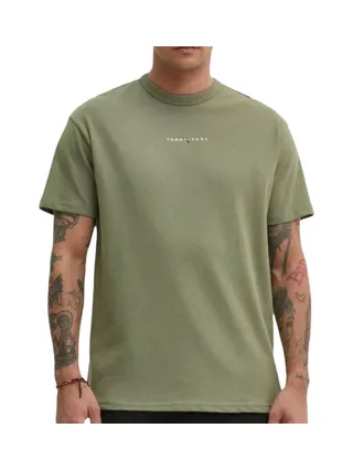 T-Shirt Kaki Homme Tommy Hilfiger Linear0 1
