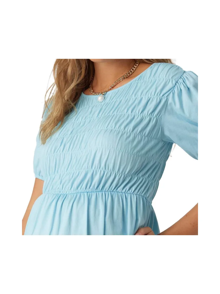 Robe de Grossesse Bleu Femme Mamalicious Pannie 3