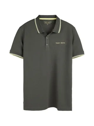 Polo Kaki/Jaune Homme Teddy Smith Pasian 2 1