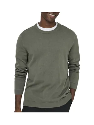 Pull Kaki Homme Only & Sons 12Solid 1
