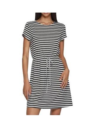 Robe Noir/Blanc à Rayures Femme Vila Mooney String 1