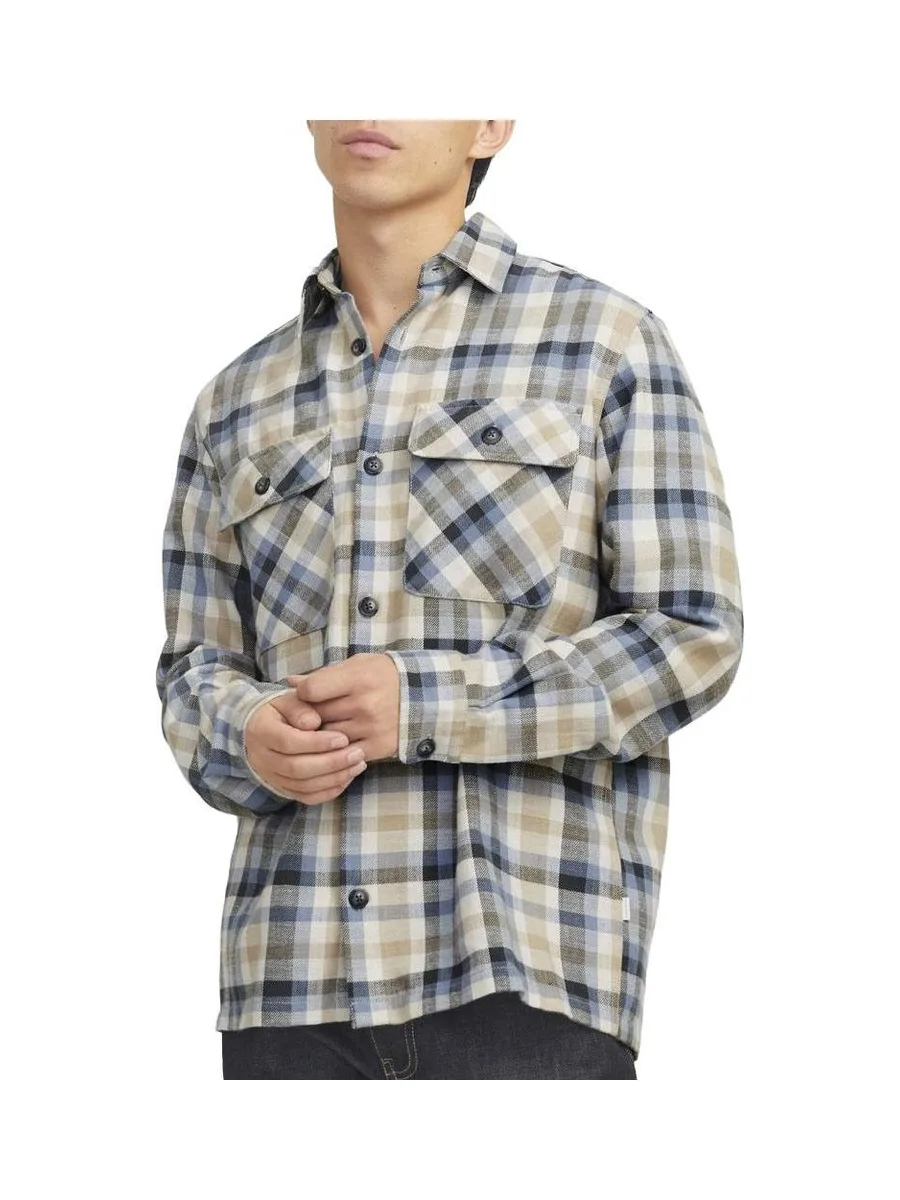 Chemise Beige/Marine Homme Jack & Jones Raymond 2