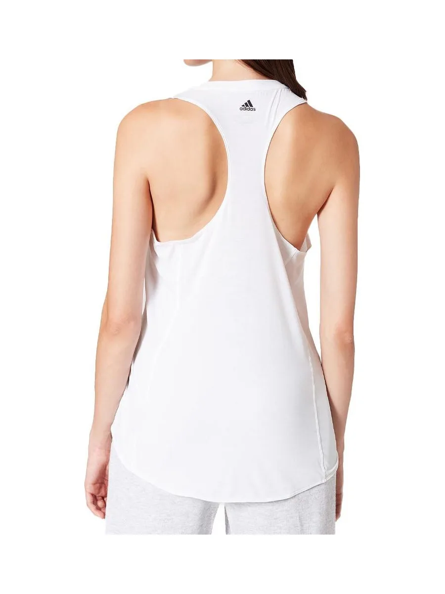 Débardeurs Blanc Femme Adidas barlogo 3