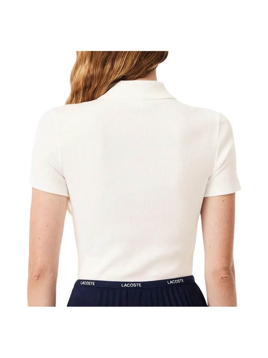 Polo Blanc Femme Lacoste DF5377 3