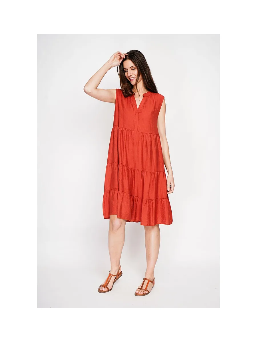 Robe col tunisien gaufrée à étages S/M 14
