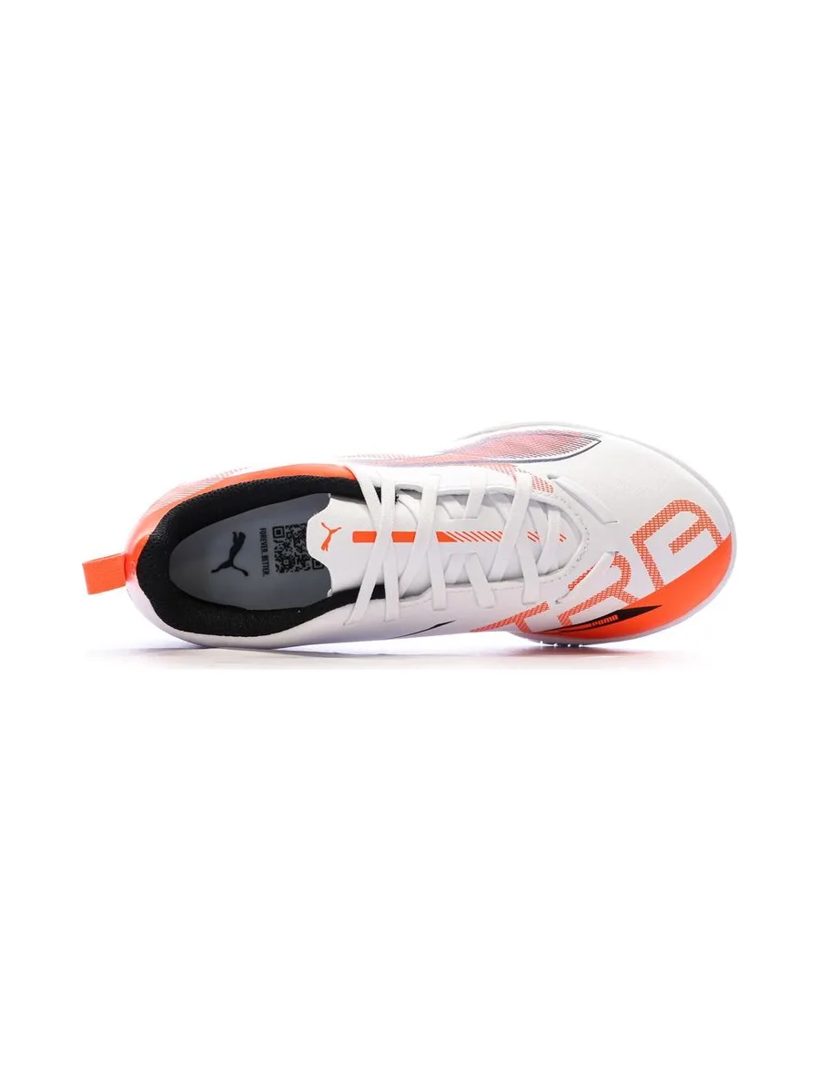 Chaussures de football Blanches/Oranges Garçon Puma Ultra 5 Play 5