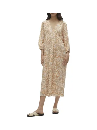 Robe Orange/Ecru Femme Vero Moda Nethe 1