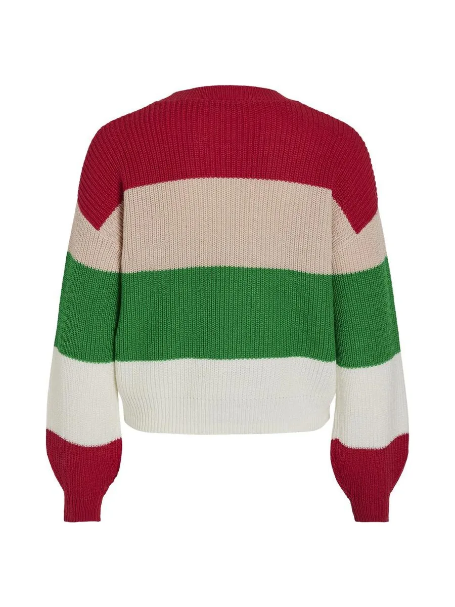 Pull Rose/Vert Femme Vila Love 2