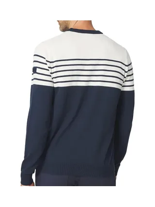 Pull Marine/Blanc Homme TBS TOBIERON 2