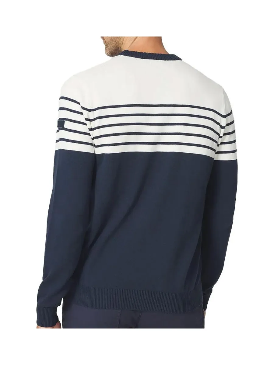 Pull Marine/Blanc Homme TBS TOBIERON 3