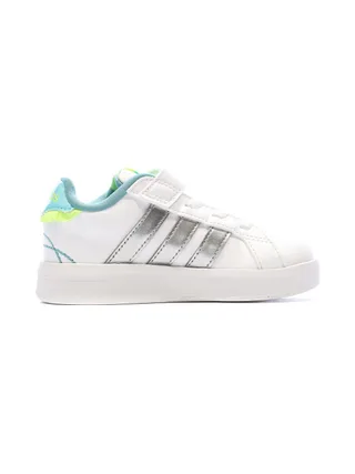 Baskets Blanc/Argent Enfant Adidas Grand Court 2