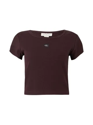T-Shirt Marron Femme Calvin Klein Label 2x2 2