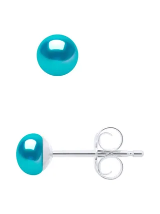 Boucles d'Oreilles Véritables Perles d'Eau Douce Boutons 4-5 mm — Argent 925 Millièmes Rhodié 1