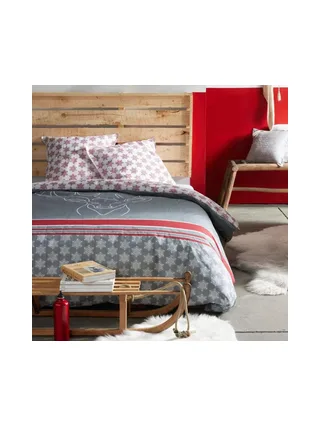 Parure de lit Gris imprimé Flocon Today Cerf 220x240 1