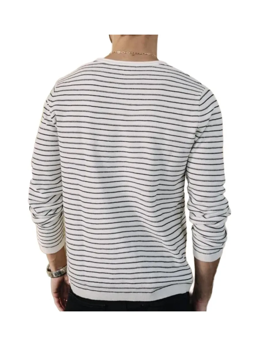 Pull Blanc/Marine Homme Freeman Porter Pharell 3