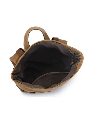 NES - Sac à dos en cuir véritable et toile enduite - Bleu 14