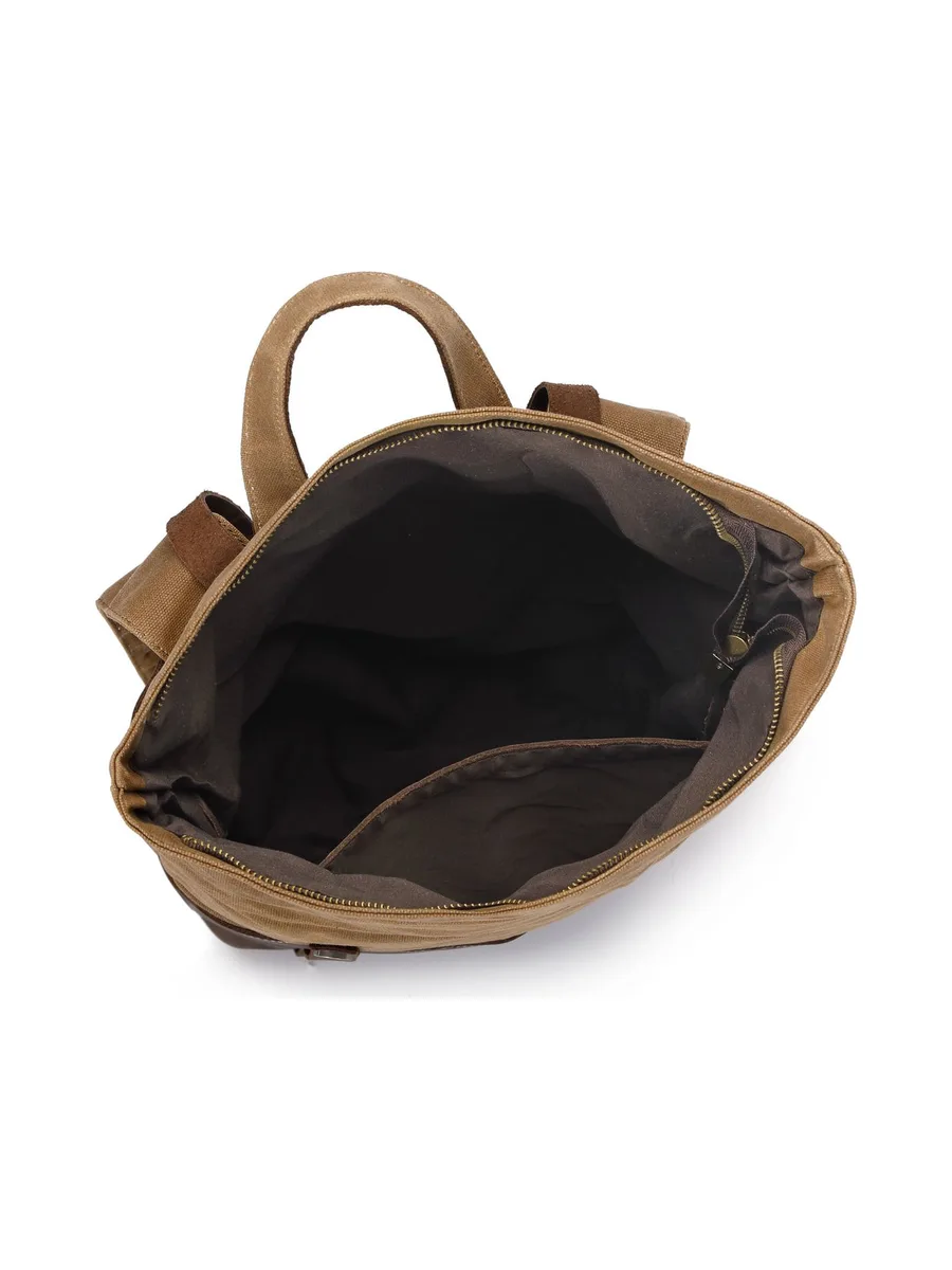 NES - Sac à dos en cuir véritable et toile enduite - Bleu 46