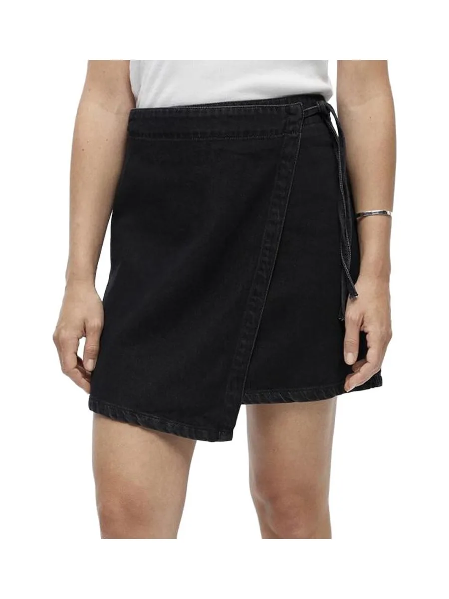 Jupe Portefeuille Denim Noir Femme Vero Moda Rosie 2