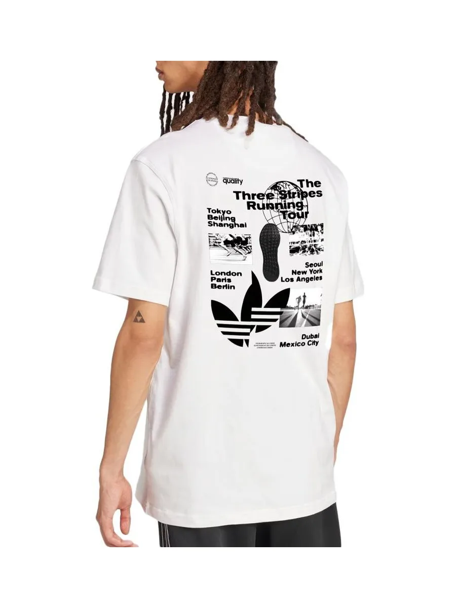 T-Shirt Blanc Homme Adidas Poster 2