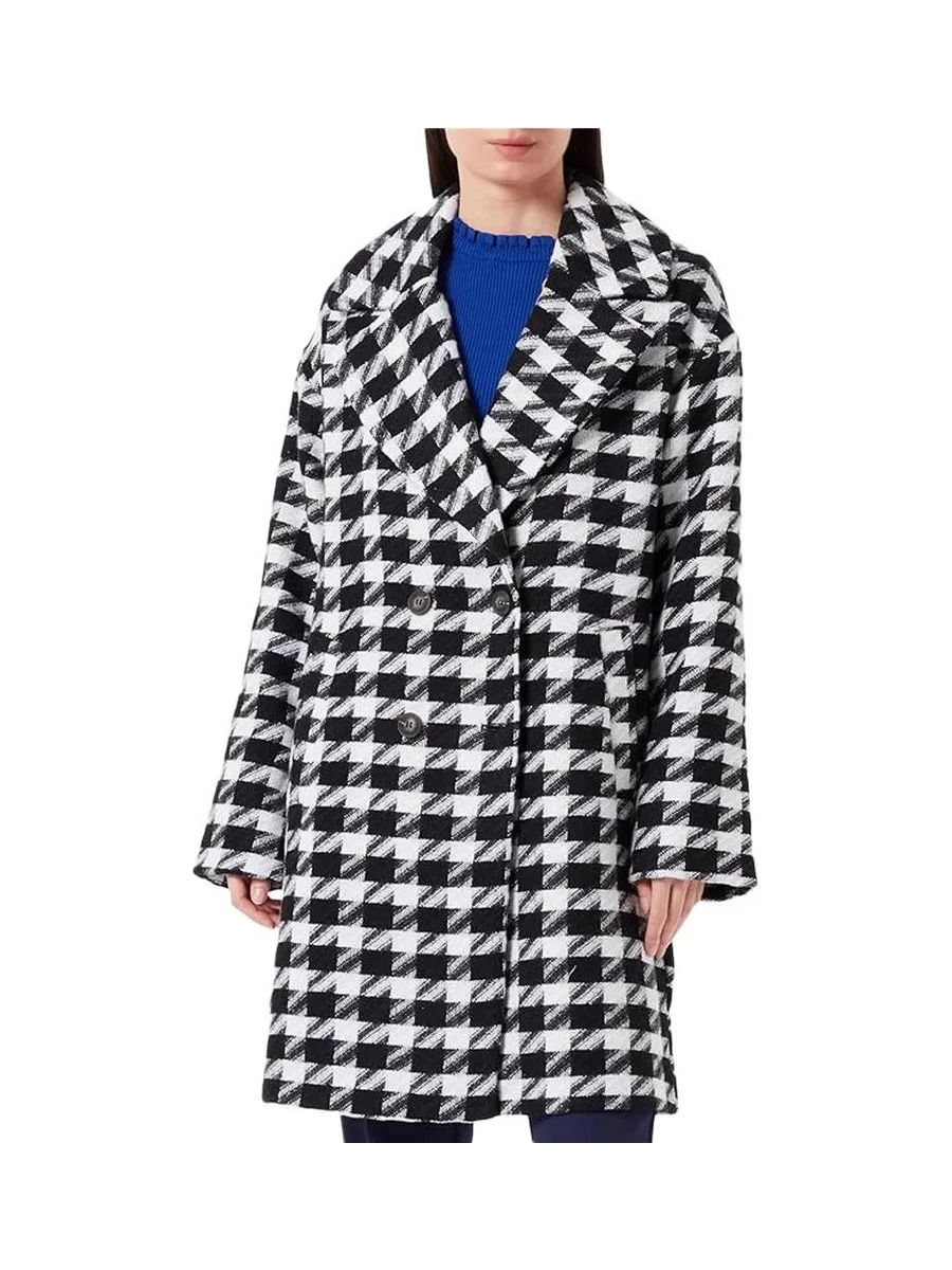 Manteaux Noir/Blanc à Carreaux Femme Vila Lunes 2