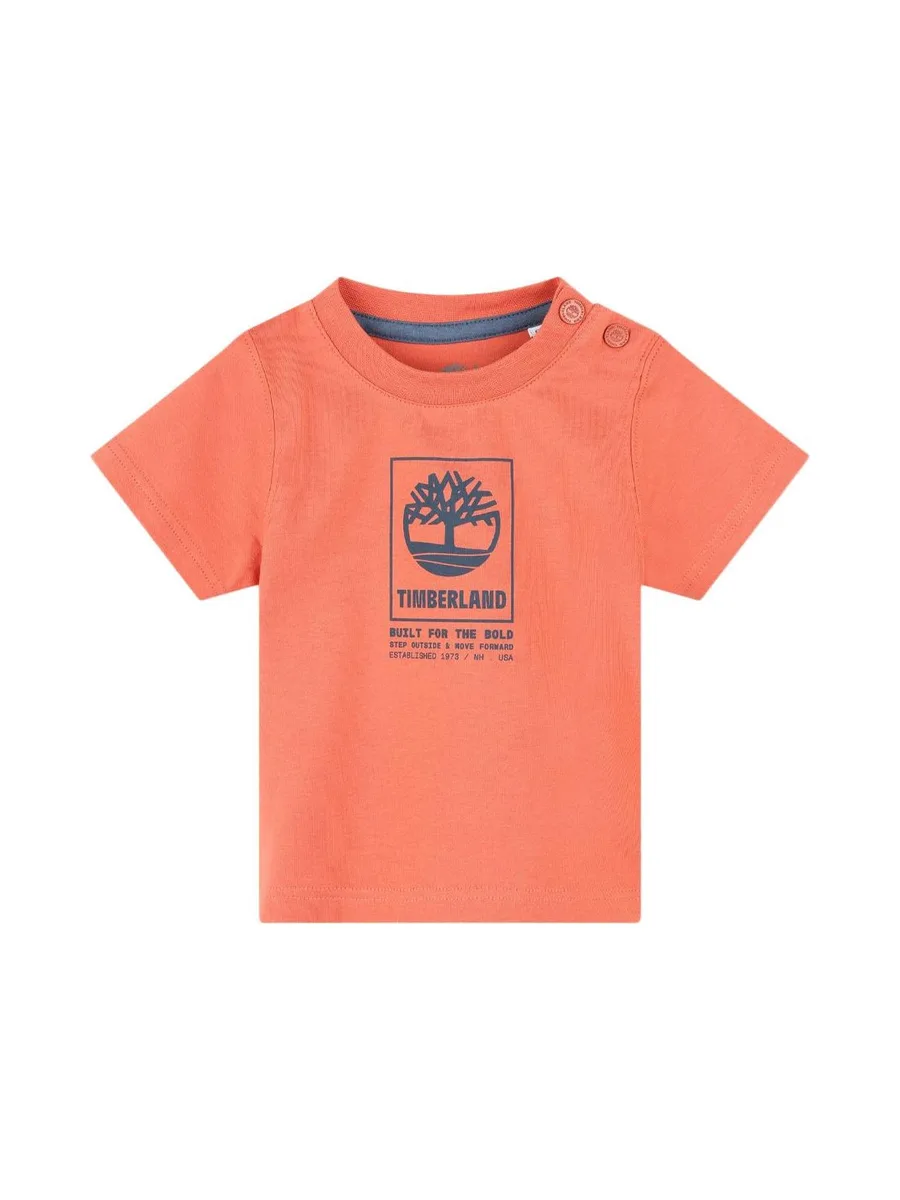 T-shirt Orange Bébé Timberland T60100 1
