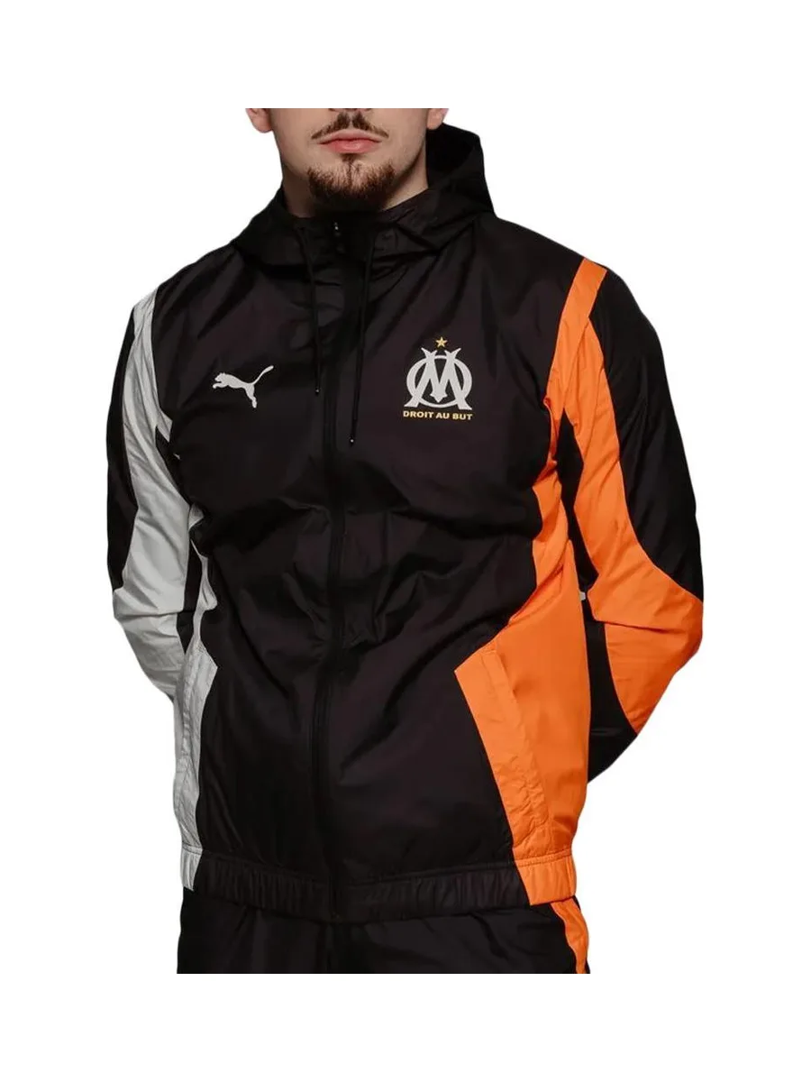 OM Veste De foot Noir/Orange Homme Puma 2023/24 1
