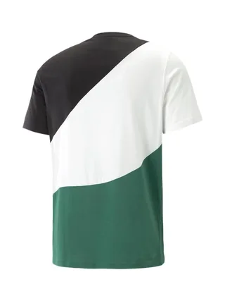 T-shirt Blanc/Noir/Vert Homme Puma Power Cat 2