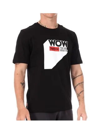 T-shirt Noir/Blanc Homme Supreme Grip Wow 1