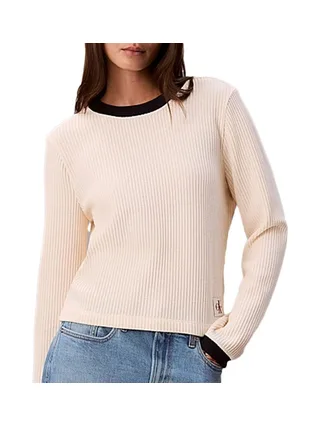 Pull Beige Femme Calvin Klein Jeans Waffle 1