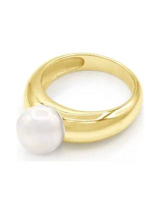 Bague Jonc Véritable Perle d'Eau Douce Ronde 8-9 mm — Or Jaune 375 Millièmes 1