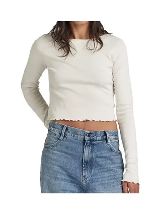 T-shirt Manches longues Blanc Femme G-Star Cropped Baby Sis Raglan 1