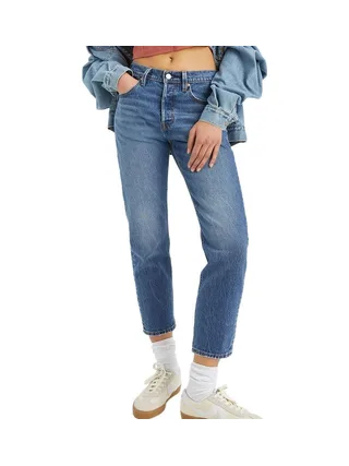 Jean 501 Bleu Clair foncé Femme Levi's Original Cropped 1