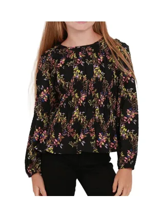 T-Shirt Manches Longues Noir à Motifs Fille Vero Moda Lova 1