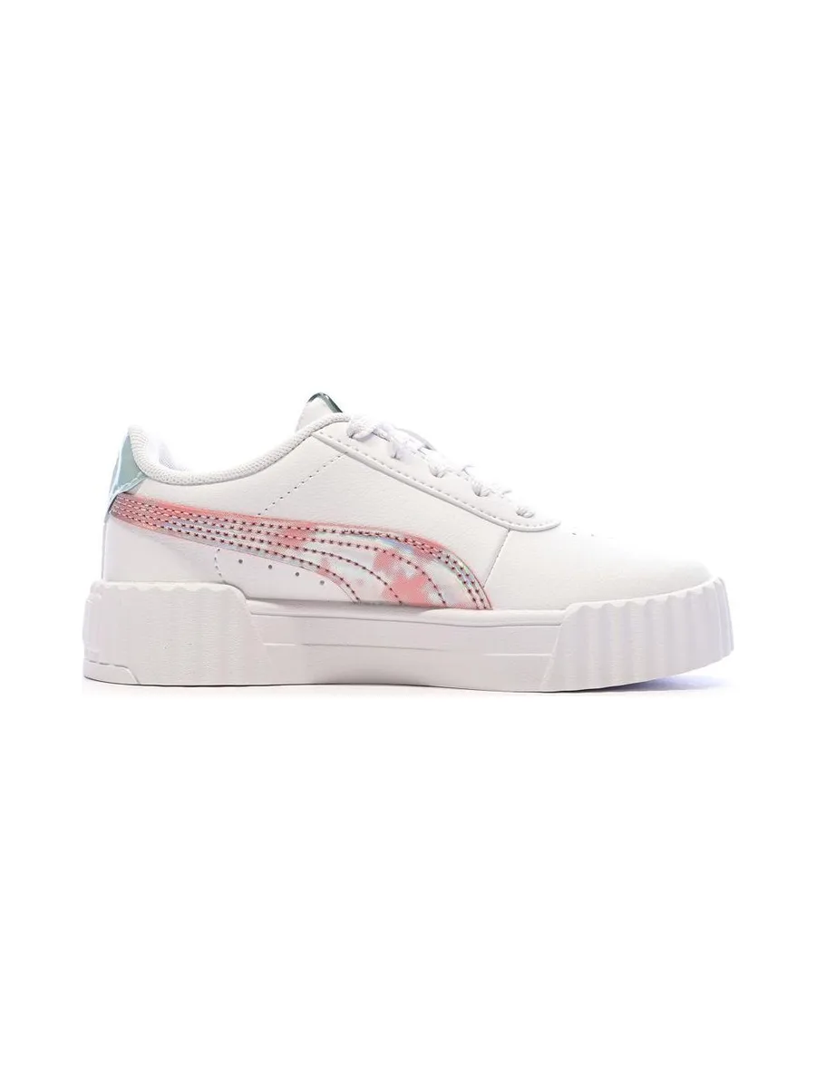 Baskets Blanches/Rose/Bleu Fille Puma Carina 3.0 3