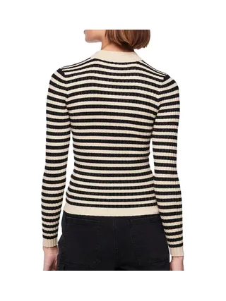 Pull Noir/Beige Brillant Femme Pieces Crista 2