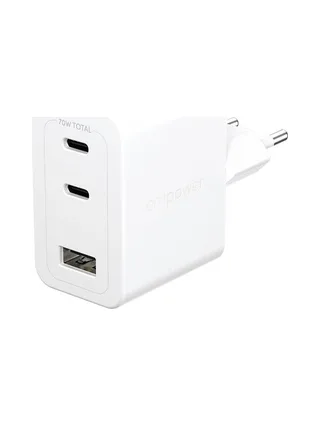 PanzerGlass empower™ by ® Turbo 70W Multiple Charger incl. 2 x USB-C + USB-A | EU Plug | Silver White 1