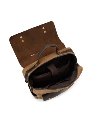 ED - Sac à dos en cuir véritable et toile enduite - Bleu 14