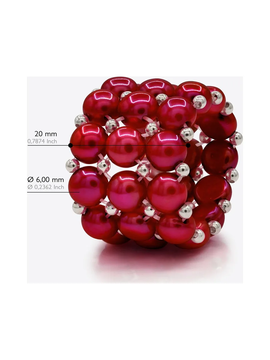 Bague 3 Rangs Véritables Perles d'Eau Douce 4 mm 5