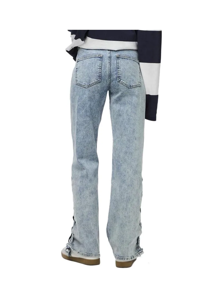 Jean Droit Bleu Femme Pieces Fenda 3