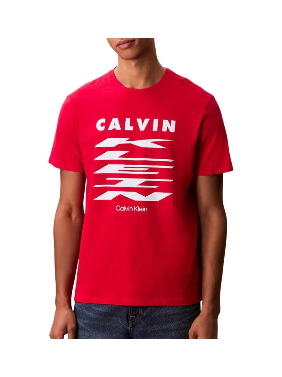 T-Shirt Rouge Homme Calvin Klein Jeans 30s 2