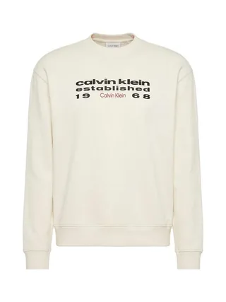 Pull Beige Homme Calvin Klein Jeans Terry Stckd 1